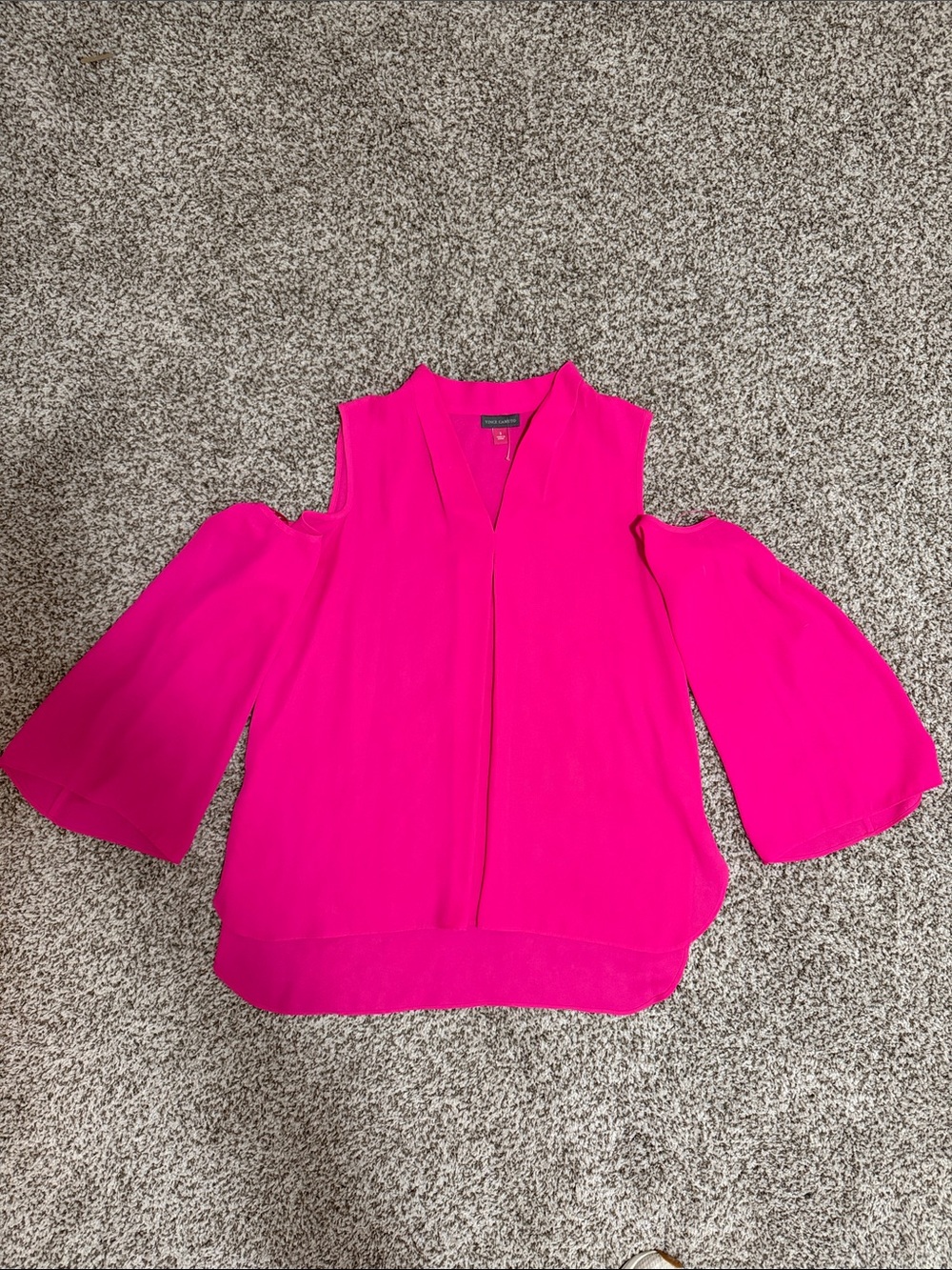 Vince Camuto Hot Pink Cold-Shoulder Blouse